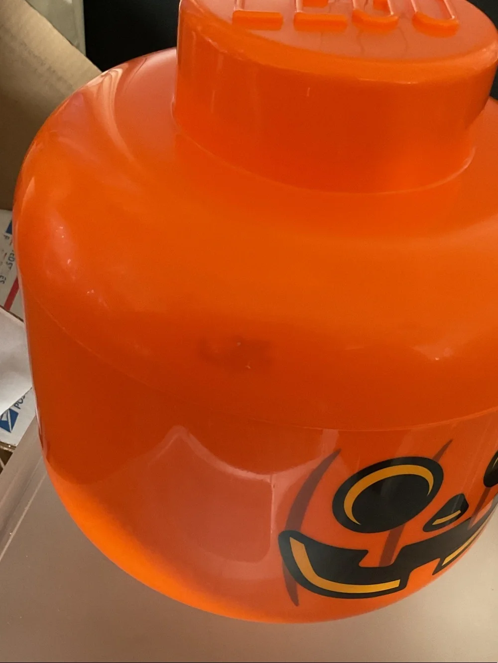 Lego Orange Pumpkin Jack-O'-Lantern storage  Head